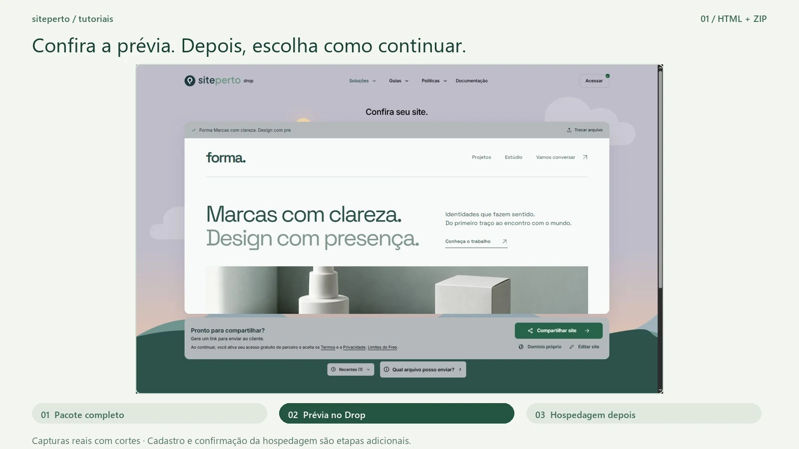 Como publicar um site HTML ou ZIP